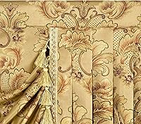 Vista 20 de Loom and Mill Luxury Waterfall Valances for Windows, Elegant Jacquard Thick Swag Curtains Valance with Tassels for Living Room, Bedroom Party Light