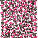 KHOYIME paquet de 5 40 FT Fleur artificielle Garland, Faux Roses Rouges Vines Fleurs en soie Faux Plastique Extérieur Suspension Floral Ivy Garland Décoration pour mariage Arch Chambre à coucher Accueil Mur Backdrop Room Décor