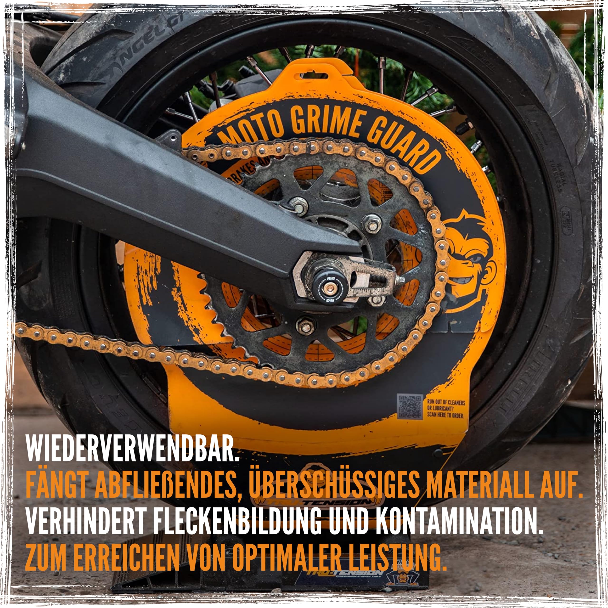 Tru-Tension | Grime Guard für Motorräder Set | Kettenreiniger & Nassschmiermittel | Motorradwerkzeuge & Zubehör