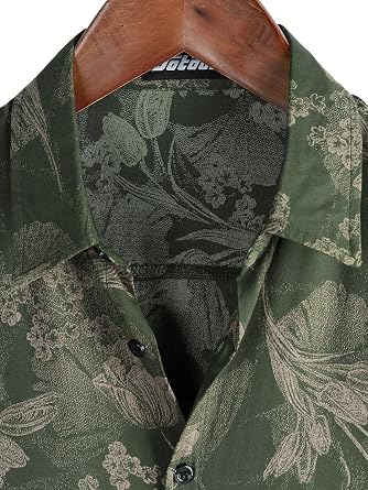 JOTOOK Mens Hawaiian Shirt Short Sleeve Button Down Summer Beach Shirts