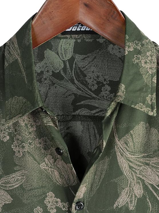 JOTOOK Mens Hawaiian Shirt Short Sleeve Button Down Summer Beach Shirts