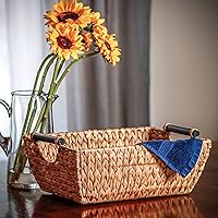 Vista 4 de Trademark Innovations Cesta con mango de madera y jacinto de 17