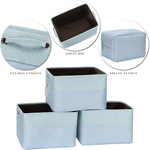 Miniatura 10 de Sea Team Juego de 3 cestas de almacenamiento grandes, organizador de maletero, contenedor de ropa para juguetes, 15 x 10 x 10 pulgadas, caja
