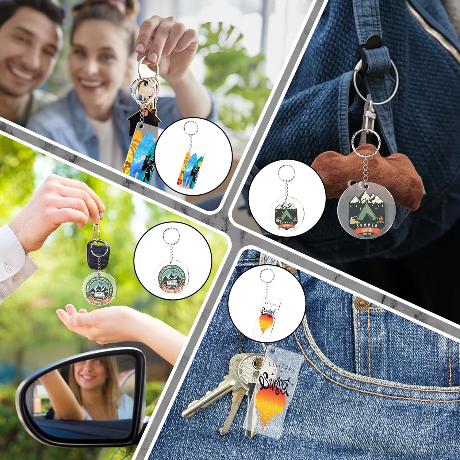 20 Personalized Acrylic Photo Keychains, Double-Sided Printing, Custom Keychains with Your Text Logo for Gifts - Image 7