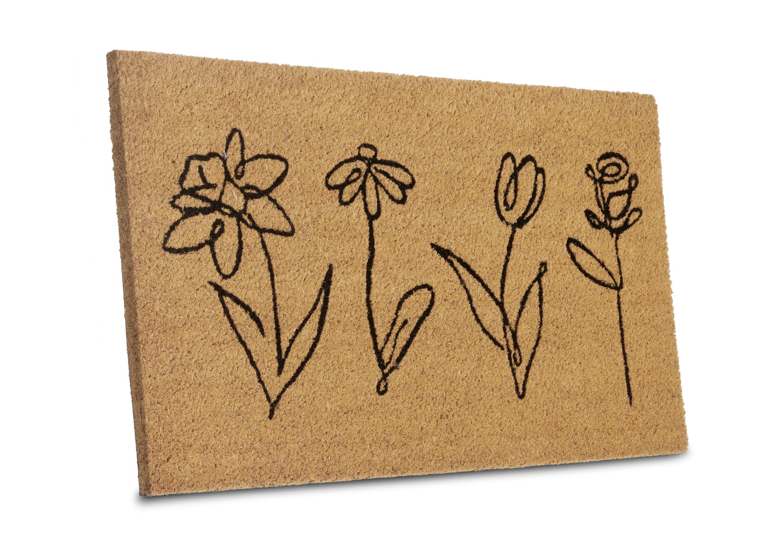 Paillasson Coco Chat Hello Hanse Home 45x70cm - Naturel Antidérapant Intérieur/Extérieur