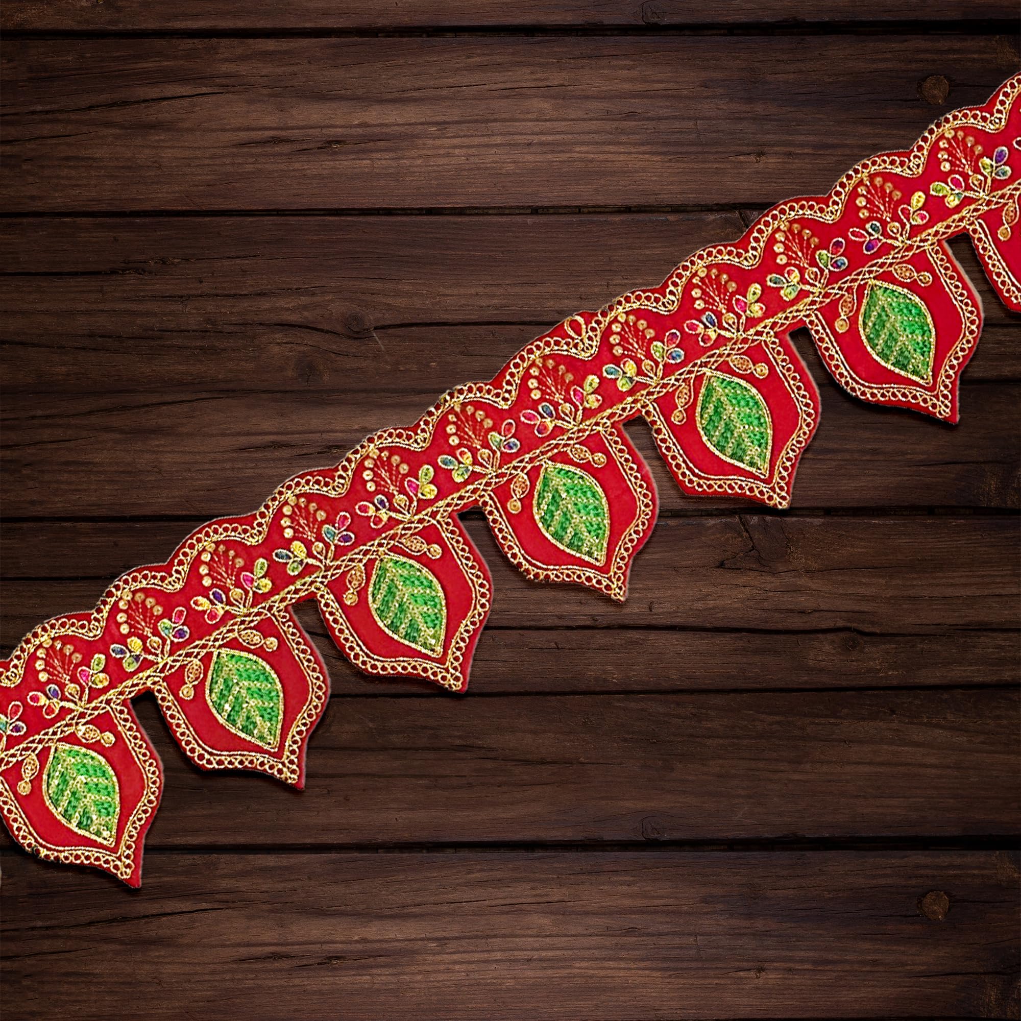 Shivam Handicraft Fabric Door Toran | Leaf toran | Traditional Art Handmade Bandarwal for Home| Puja Home Hangings Decoration| All Festival and Marriage Decoration, thoranam, torana 1
