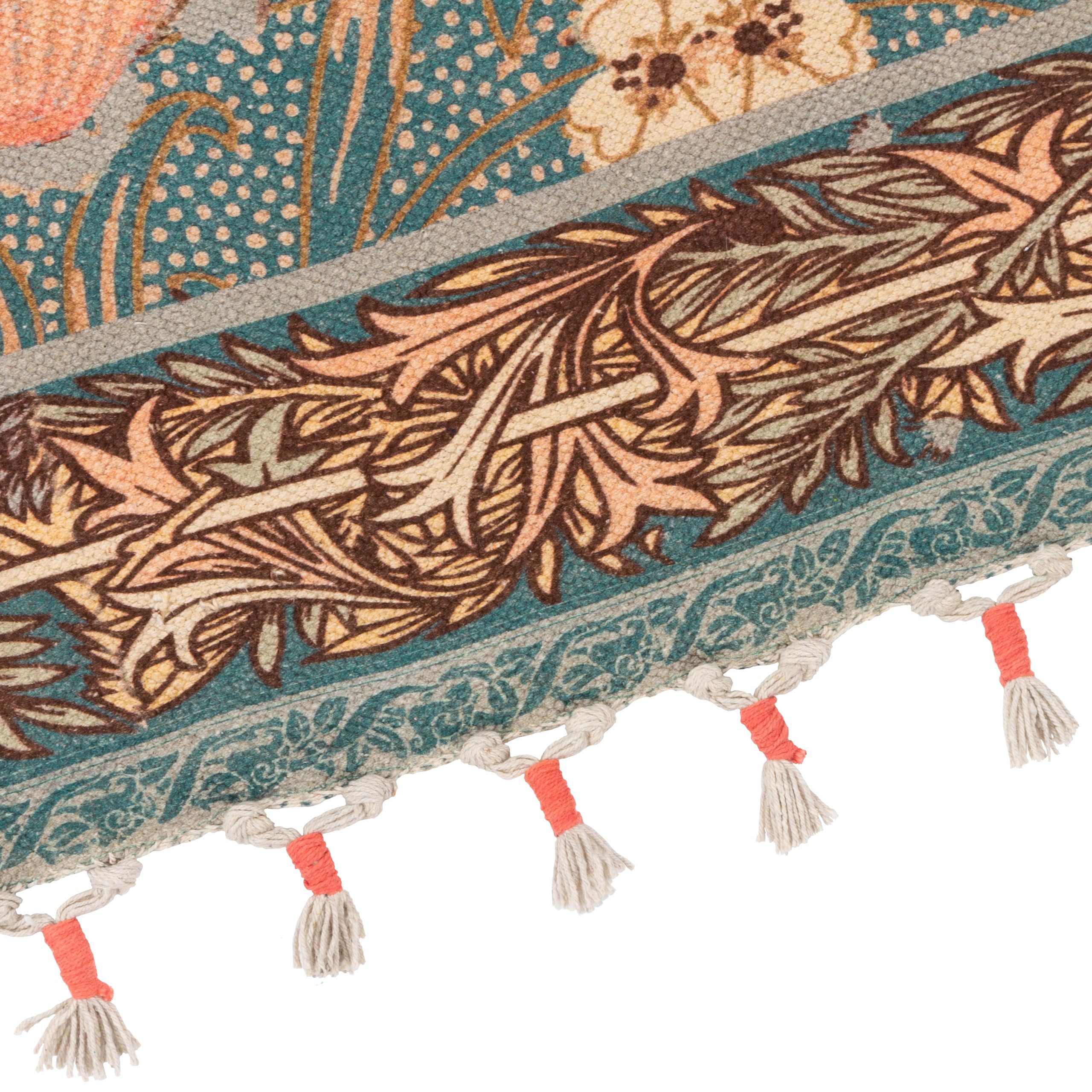 furn. Wylder Nature Bolais Floral Tasselled Indoor Rug, Blue, 120 x 180 cm (Rectangular) - Image 4