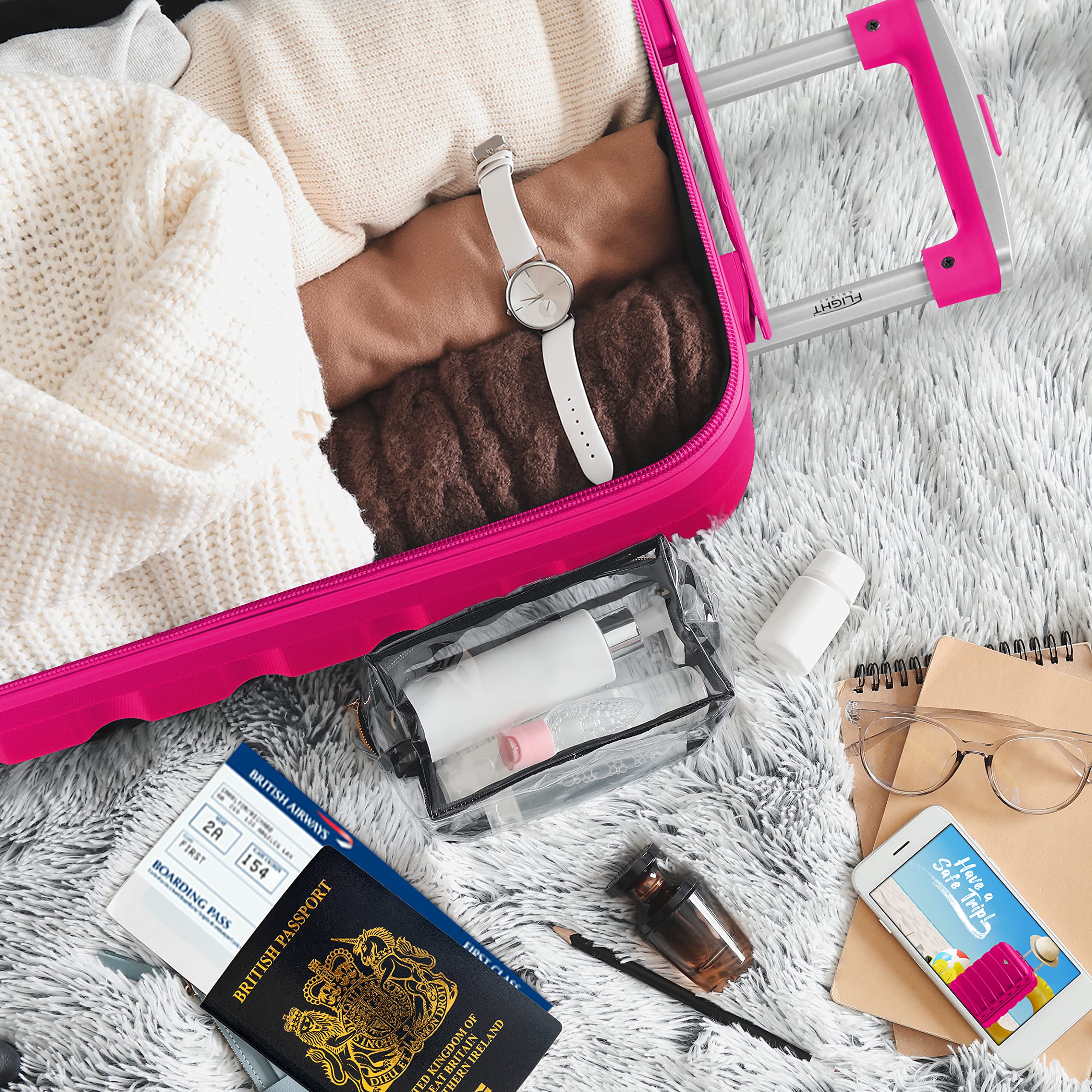 Flight Knight Cabin Suitcase 55x40x20 Ryanair Priority, EasyJet, Jet2 Lightweight Small Durable 4-Wheel Cabin Case, Carry-On for Over 60 Airlines, Hard Shell, 10kg Hand Luggage Bag (55 x 40 x 20 cm)