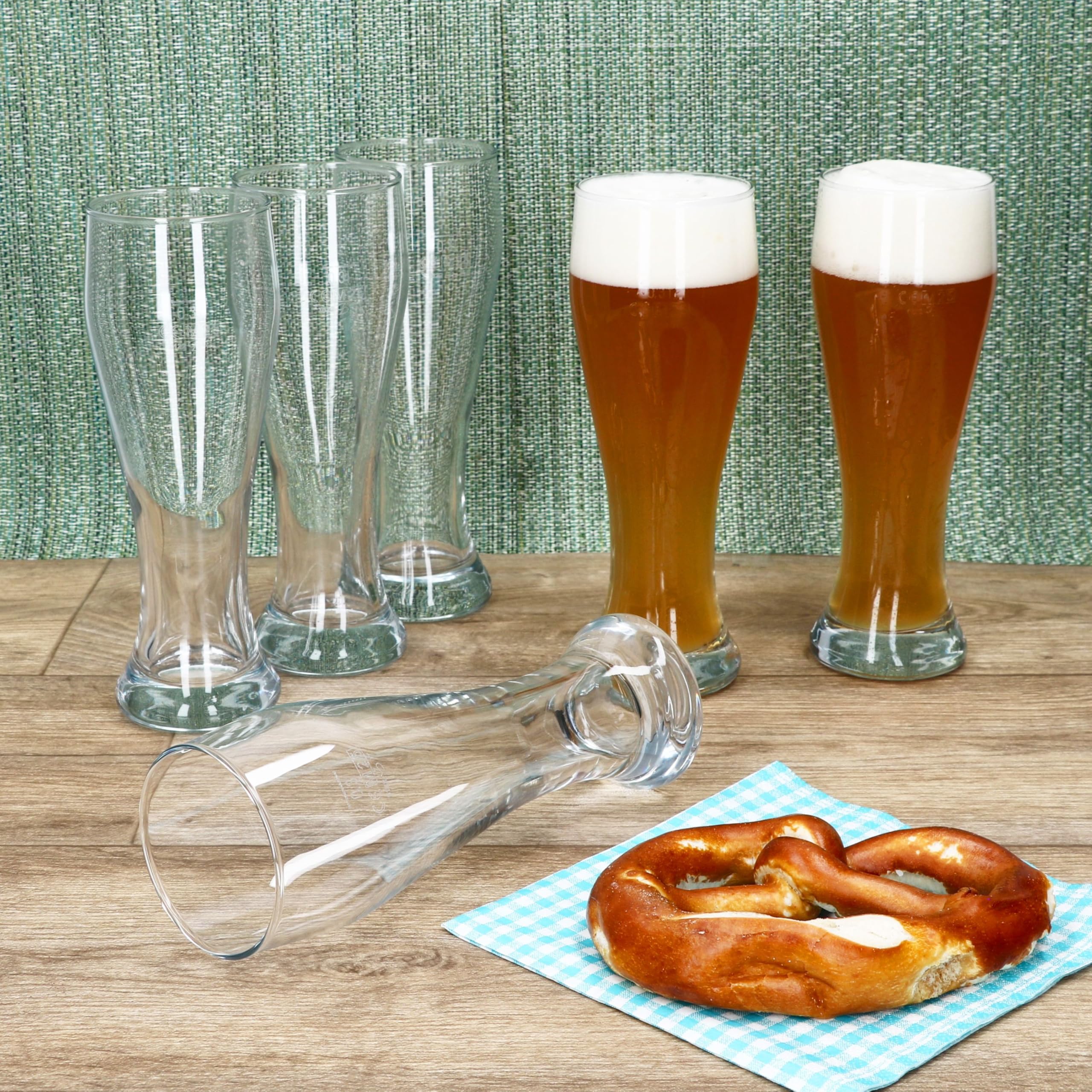 MamboCat 36er Set Seppl Baby-Weizenbiergläser klar 0,3L geeicht I kleines Weißbier-Glas mit schlanker Form I Hefeweizen I Daheim, Gastro, Hotel, Restaurant & Zuhause