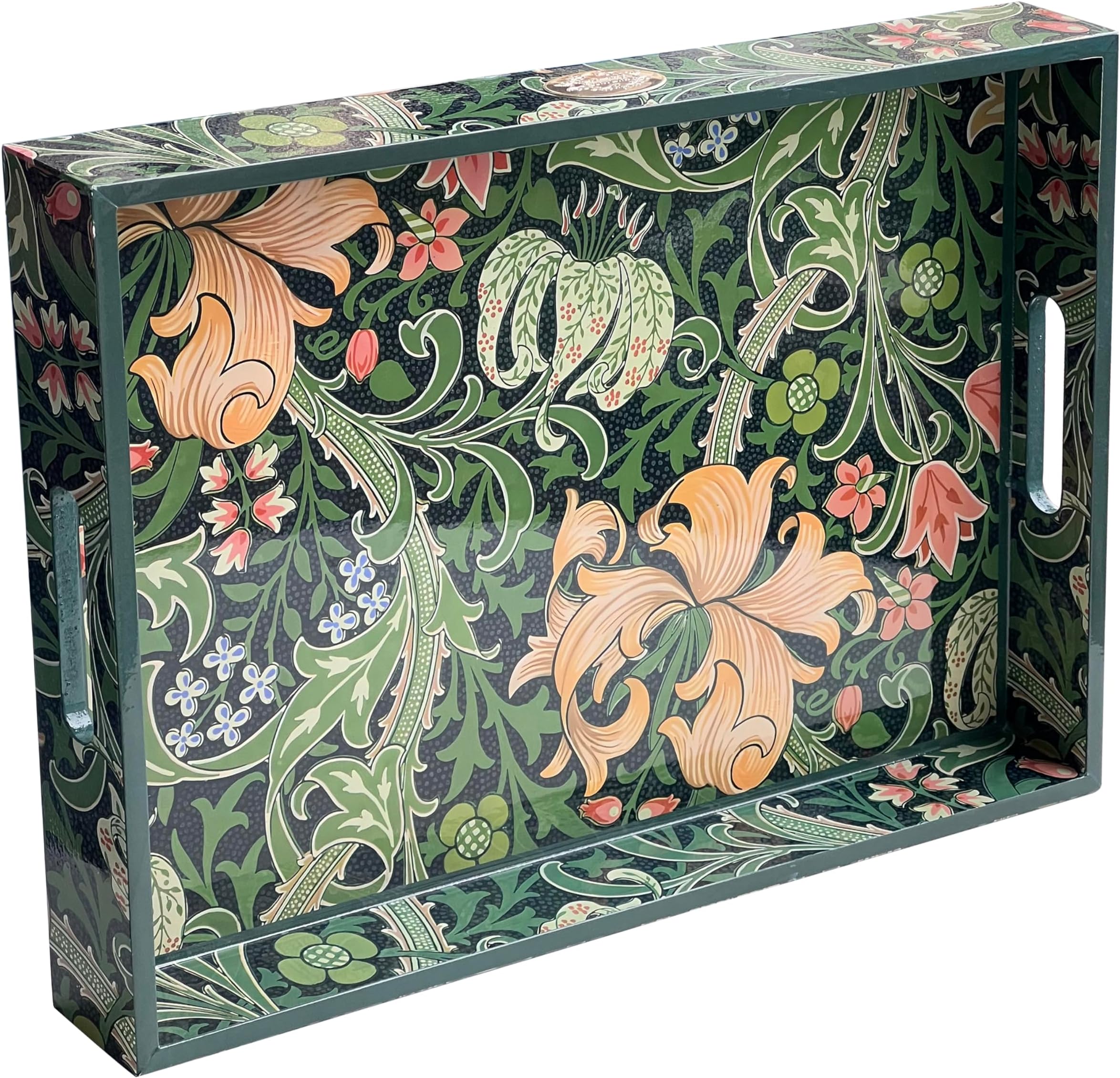 Zosenley Decorative Tray, Made of NDF and Paster Tray with Handles, Rectangular