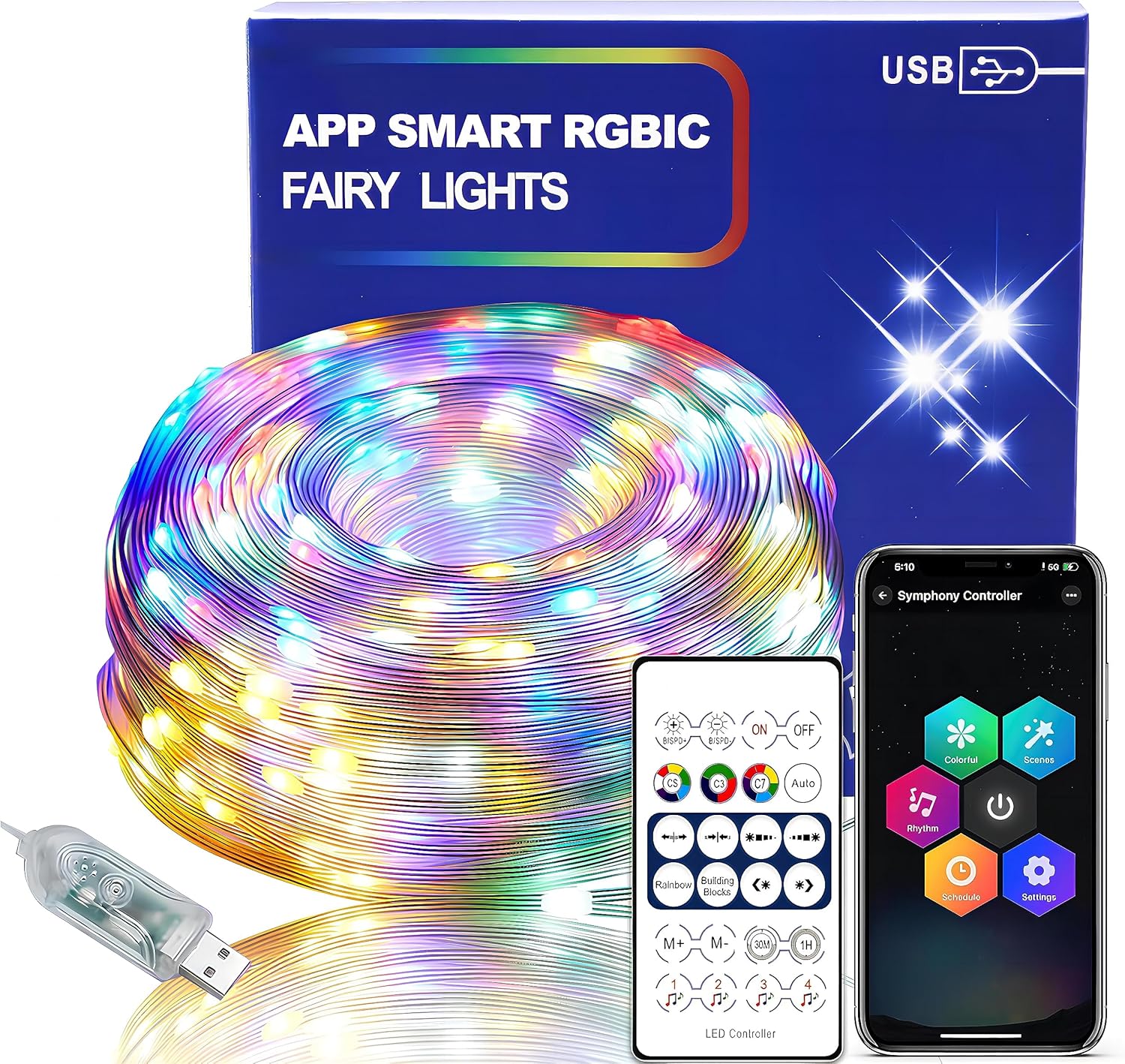 UVTaoYuan LED Color Changing Strip Lights, 5V USB Powered