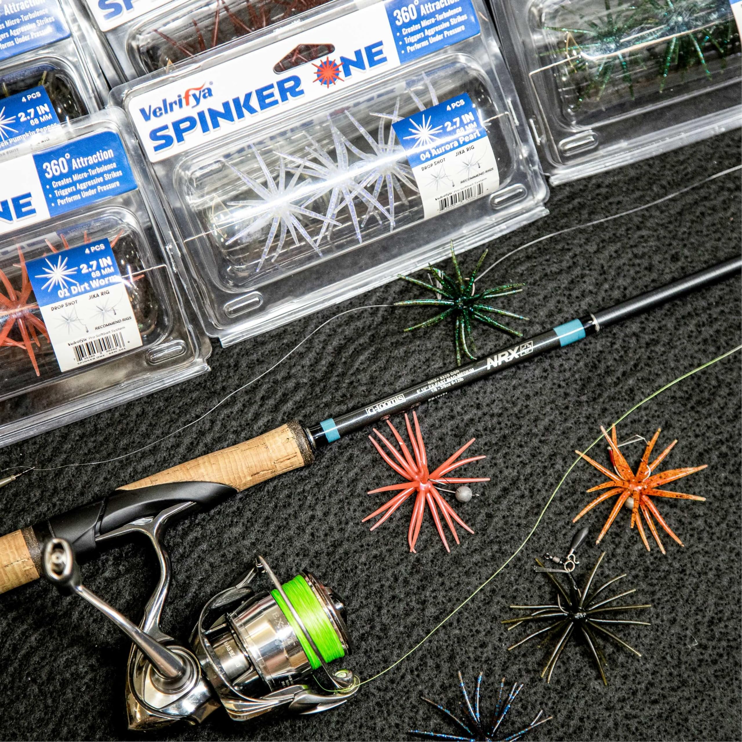 Tentacle Creature Lure, Japanese Style Soft Plastic Baits for Bass Fishing - for Drop Shot, Wacky Rig/Neko Rig and Finesse, Slow Sinking, Soft Bait by Velrifya