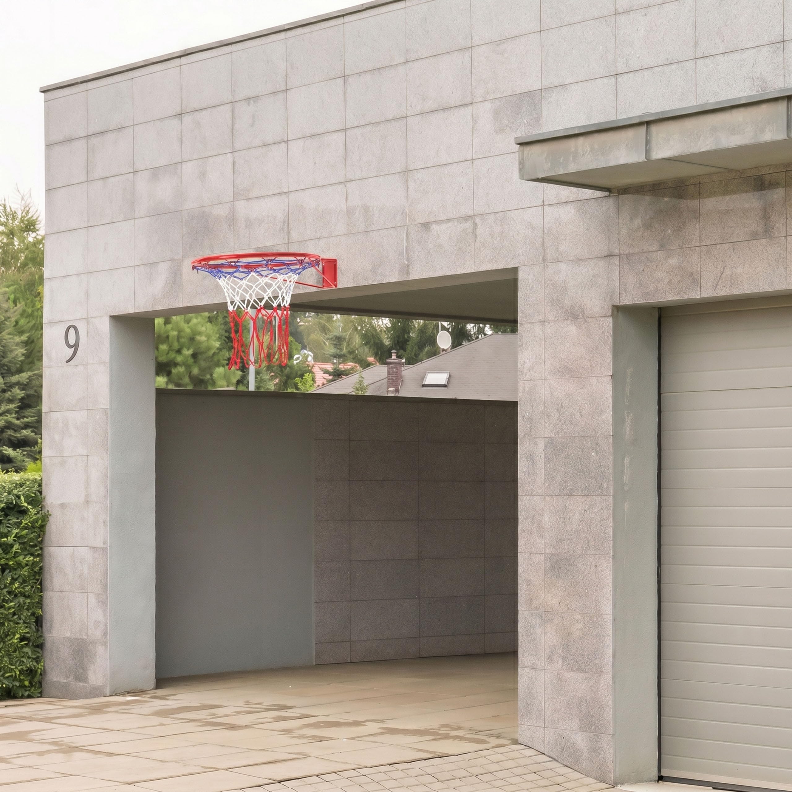 Robuster Basketballkorb mit Netz, Metallring, professioneller Spielkorb, Ø 45 cm