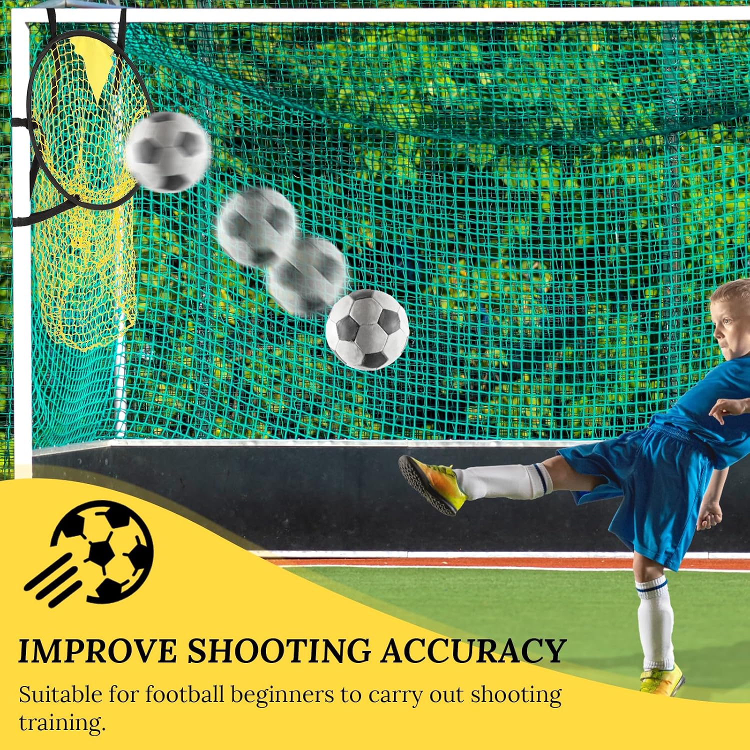 2 Pcs Soccer Targets for Goals Training, Top Bins Soccer Target Goal, Top Bins Equipment for Shooting Accuracy Improving | Durable Design - Extra-Long Straps with Carry Case