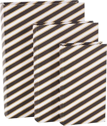 Miniatura 8 de Deco 79 Caja decorativa de lona con forma de libro de almacenamiento de imitación con diferentes patrones de coral y concha, juego de 3 cajas