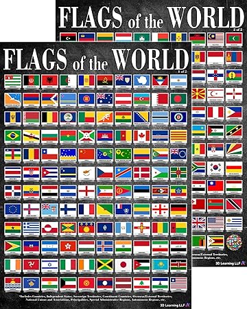 Anno 117 erbjuder gratis innehåll - här är hur du får detta 9 918KTLOJvLL. AC SY450 Flags of the World Posters- Laminated 14x19.5” Educational Charts - World Flags of Countries and Nations, For Classrooms, Homeschool Decoration, Back to School Supplies, International Learning, and