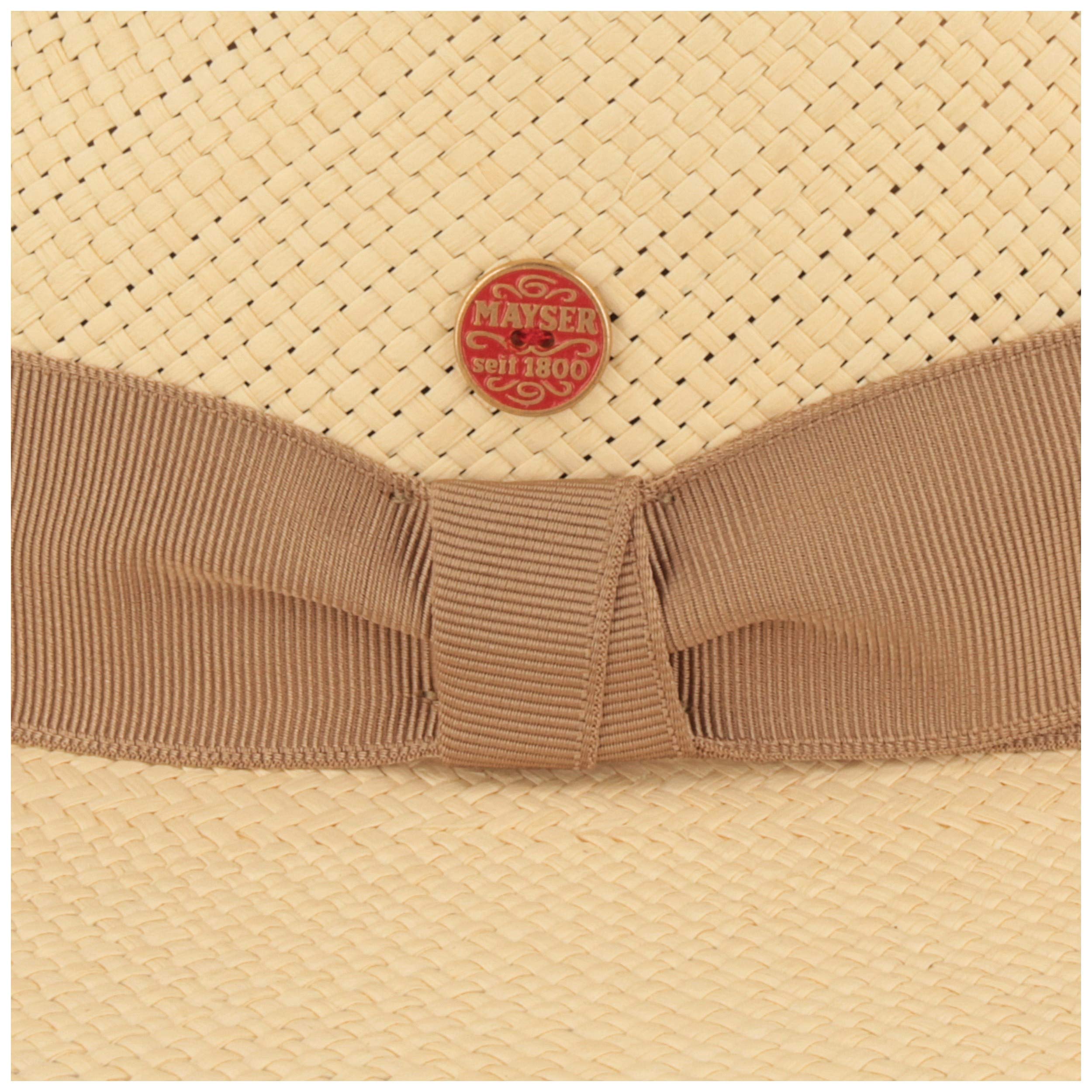 Mayser Chapeau Panama original | Chapeau de paille | Chapeau d'été en Équateur - Traditionnel Tressé à la main Protection UV 40 Hydrofuge Anti-casse