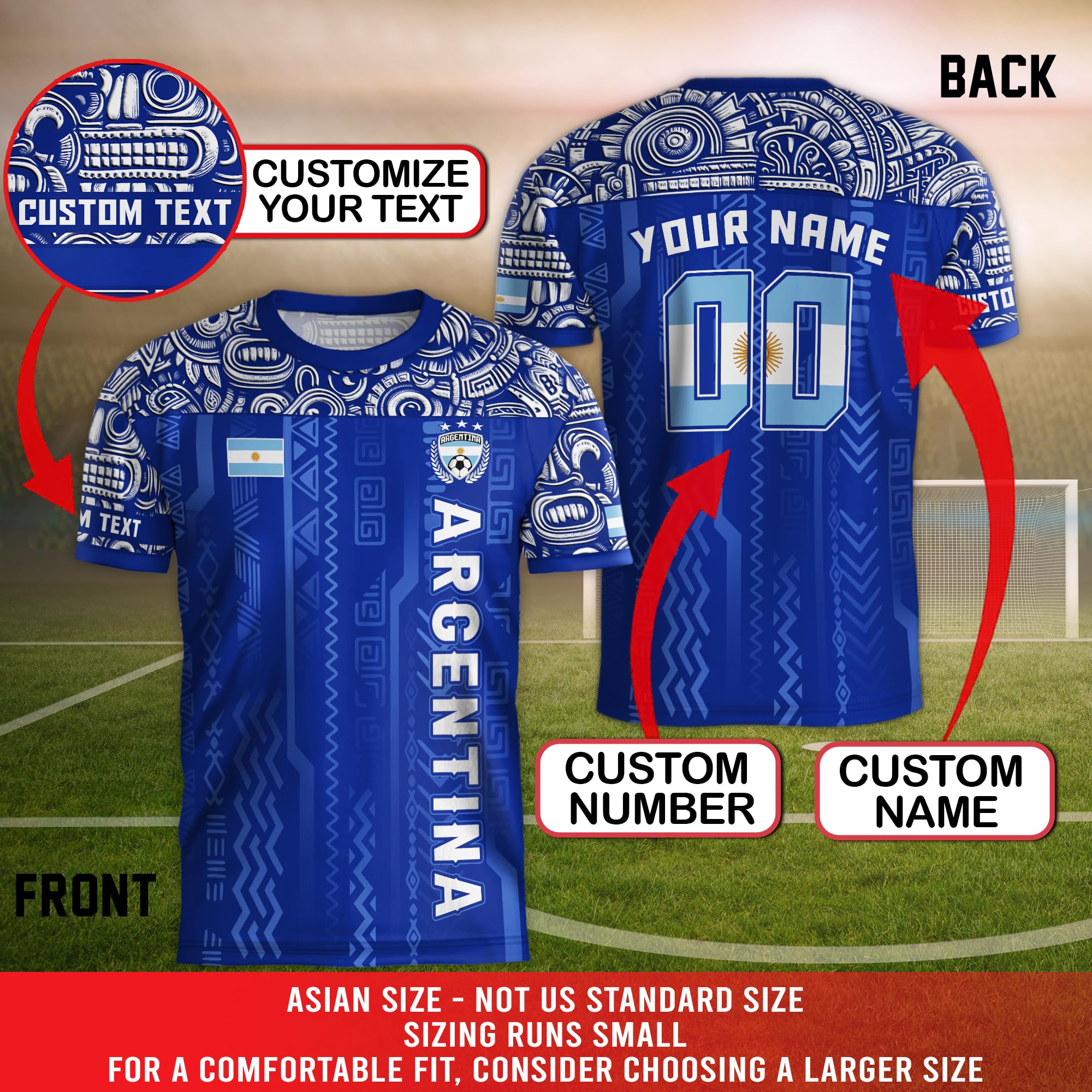 Custom Argentinian Soccer Jersey, Argentina Jersey Men, Customized Jersey Argentina, Retro Soccer Jerseys for Men 5