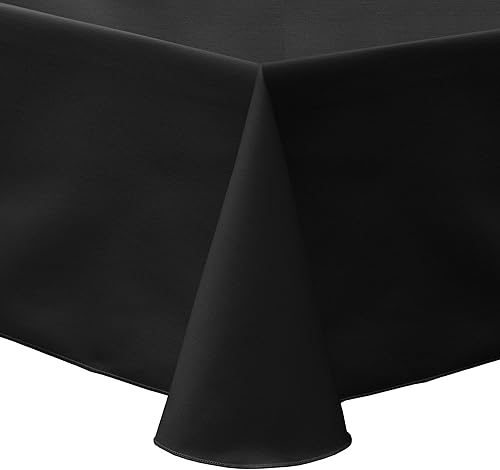 Ultimate Textile Mantel ovalado de sarga de polialgodón 52 x 70 pulgadas, color negro