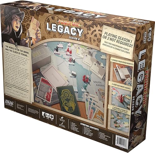 Miniatura 2 de Pandemic Legacy Season 0 - Juego de mesa para descubrir secretos de la guerra fría y salvar a la humanidad. Juego de estrategia cooperativa para la
