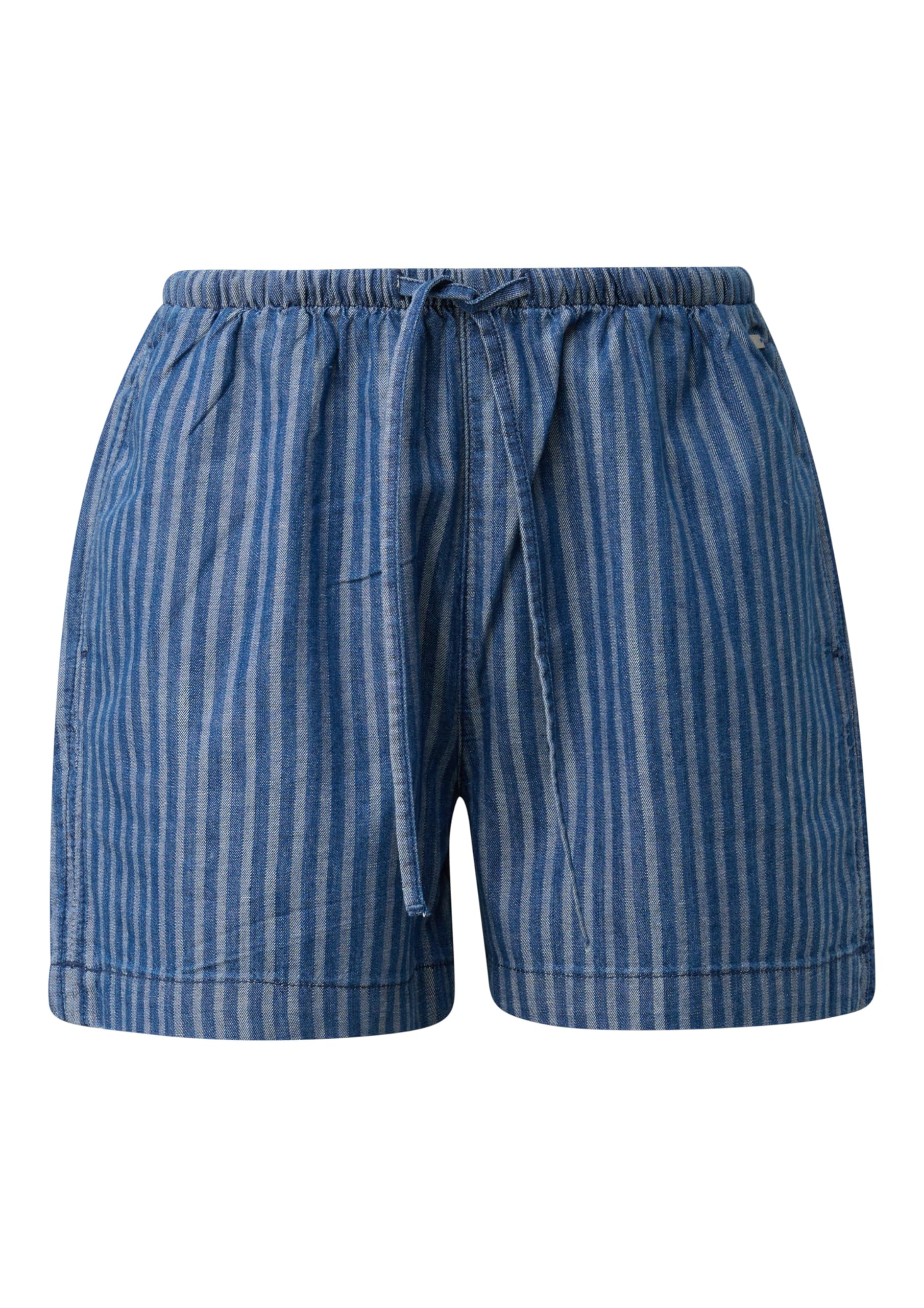 QS Damen Jeans-Shorts – Wide Leg, Mid Rise, Elastikbund mit Tunnelzug – Für Urlaub