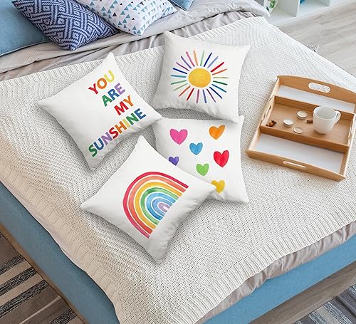 Miniatura 4 de You Are My Sunshine - Almohada para el aula, diseño de arco iris, para esquina de lectura, 18 x 18 pulgadas