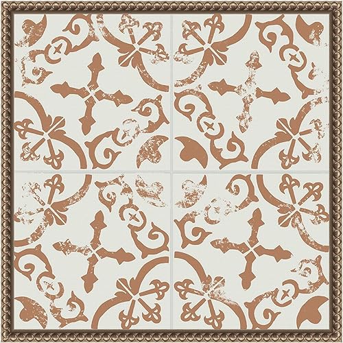 Amanti Art Lienzo enmarcado para pared, azulejos de cerámica II de 16 x 16 pulgadas, por Melissa Wang, lienzo enmarcado para pared, obras de arte