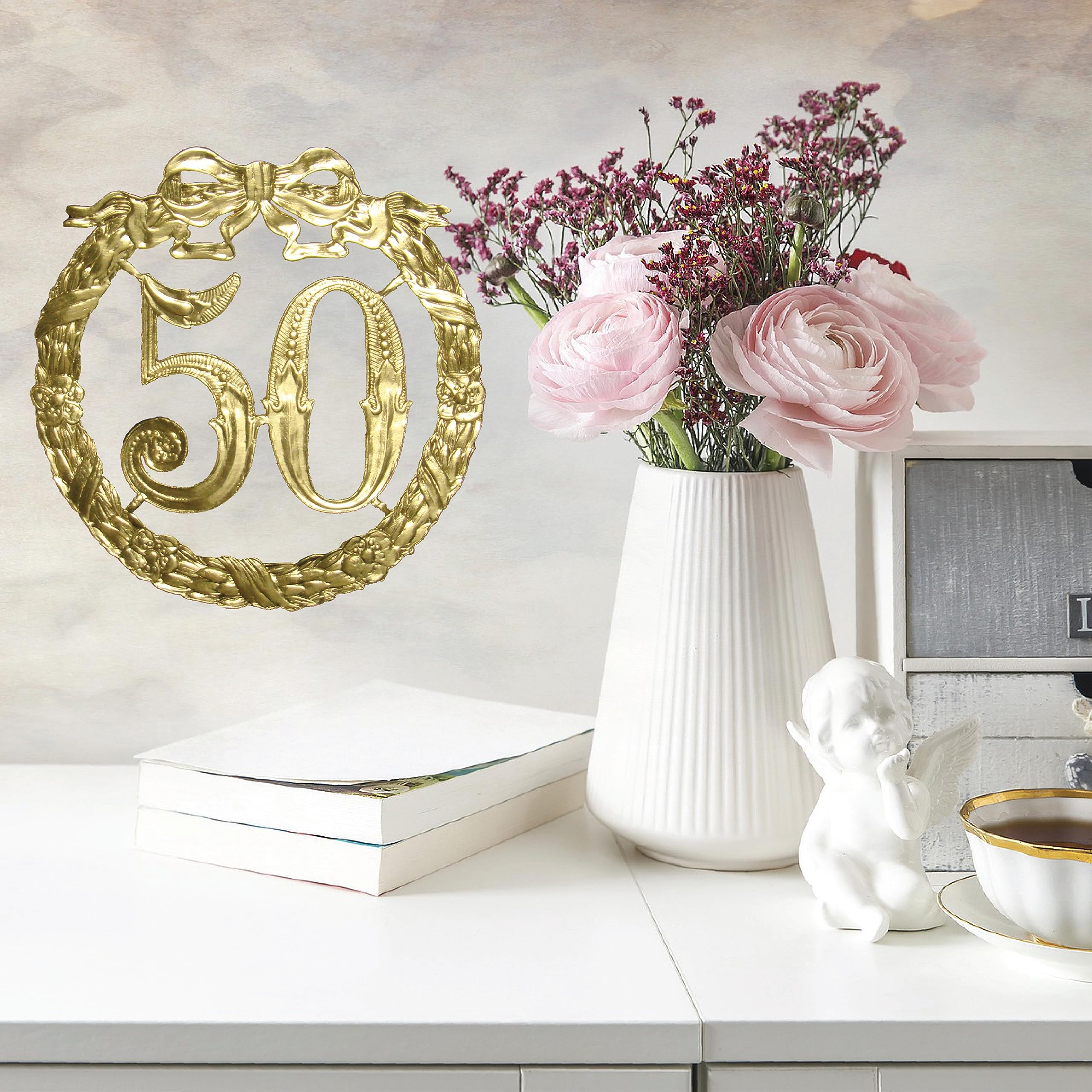 Kunze Dresden Party Anniversary Jubilee Number 50, 5-1/8-Inch, Gold - Image 2