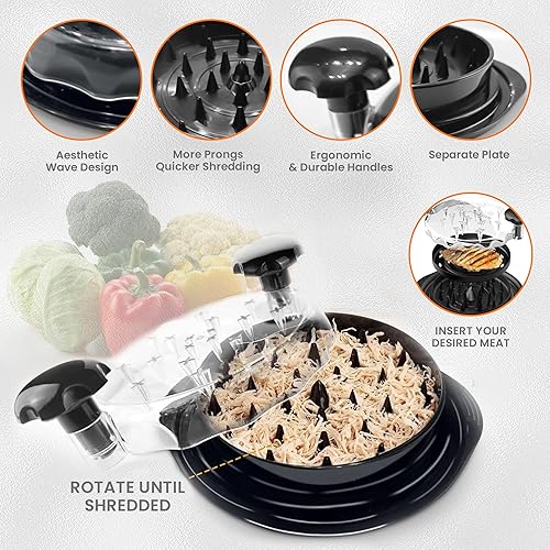 Miniatura 5 de Herramienta trituradora de pollo, máquina trituradora de carne manual grande para pollo y carne de res, base antideslizante fuerte, mango