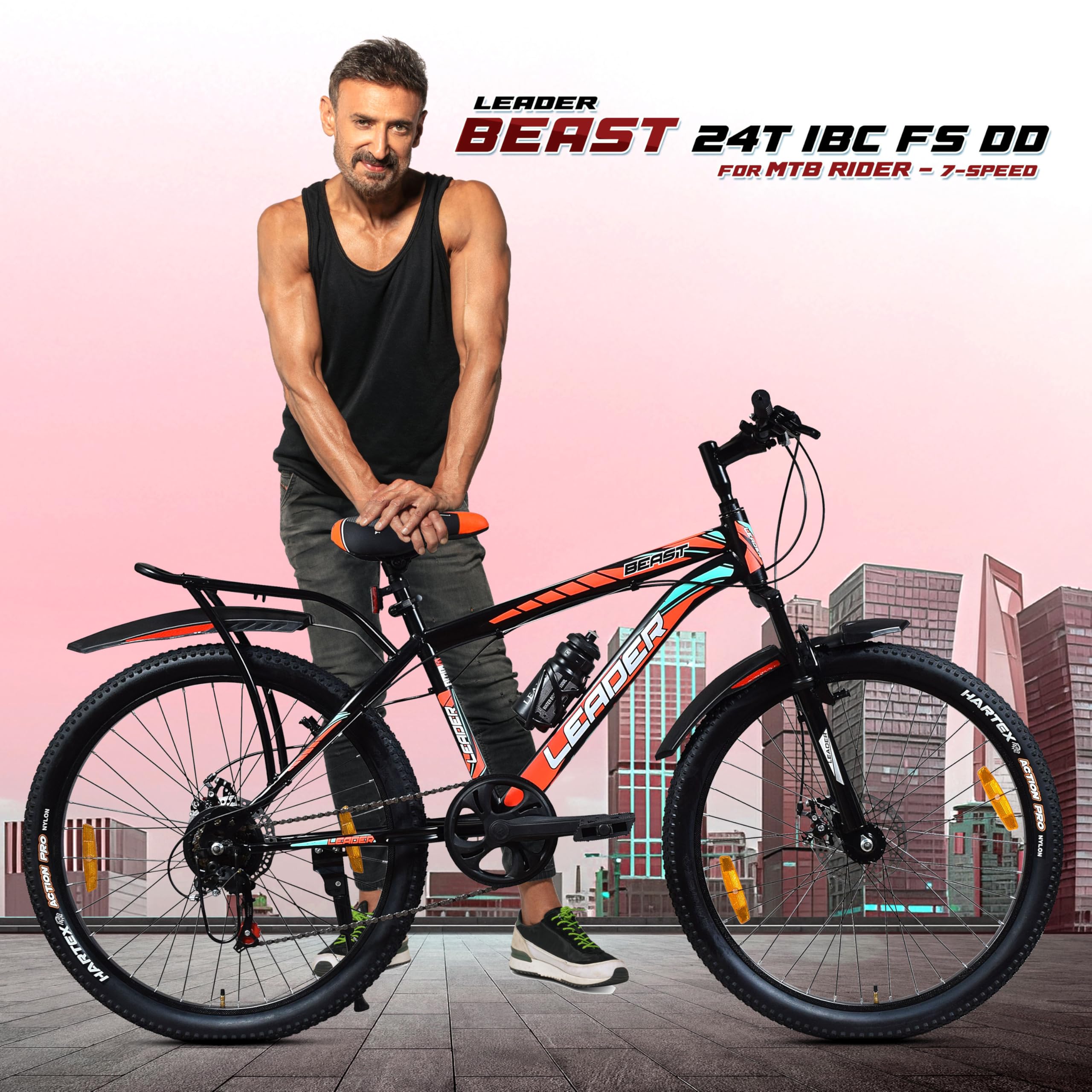 Leader Beast 24T Kids' Bike - 7 Speed, Disc Brakes -3