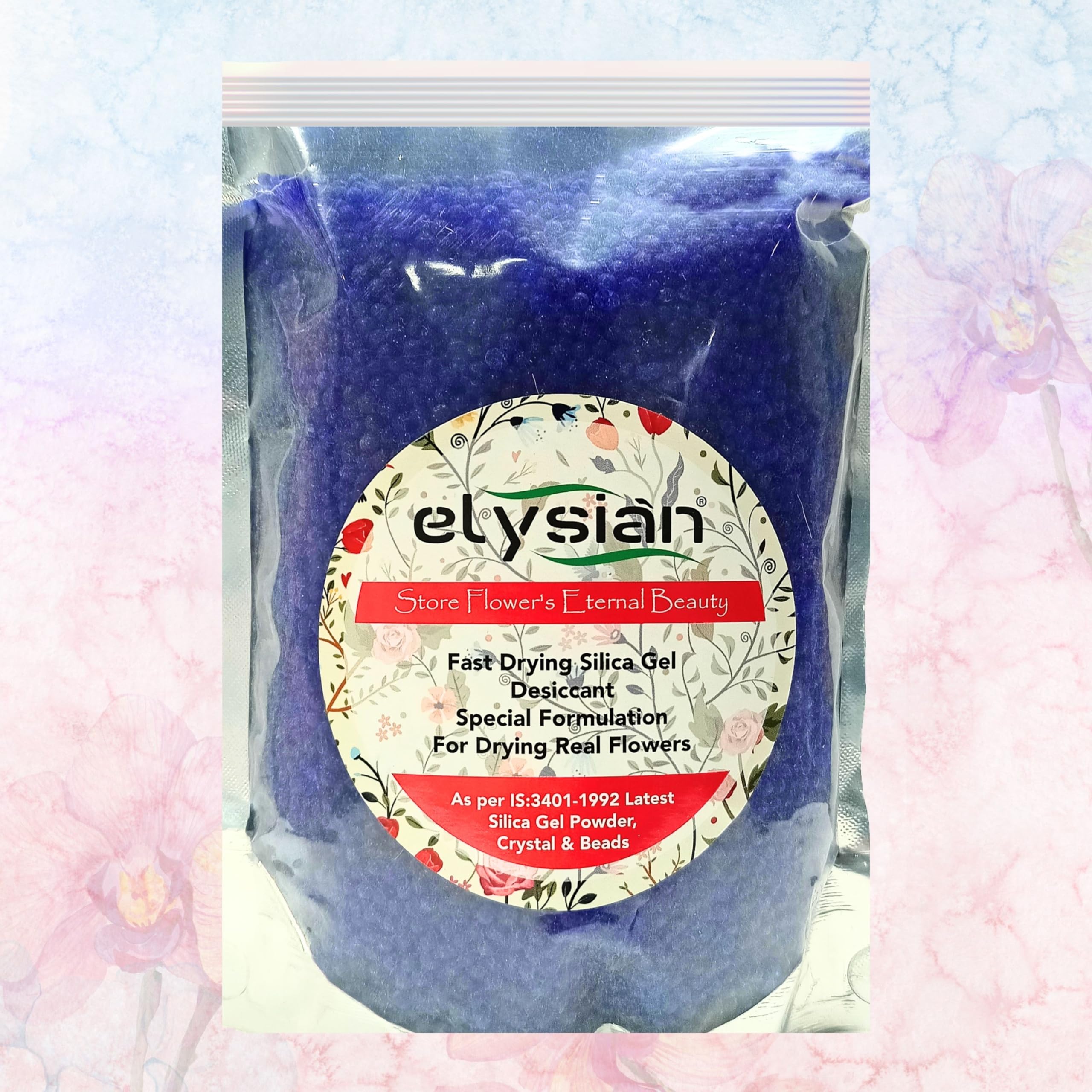 Elysian Flower Drying Silica Blue Beads for DIY with Dry Flowers | Potpourri, Art & Craft | Resin Art and Home Decor with Reusable | Color Changing Beads 200 Gram Zipper Pack of 1-image-5