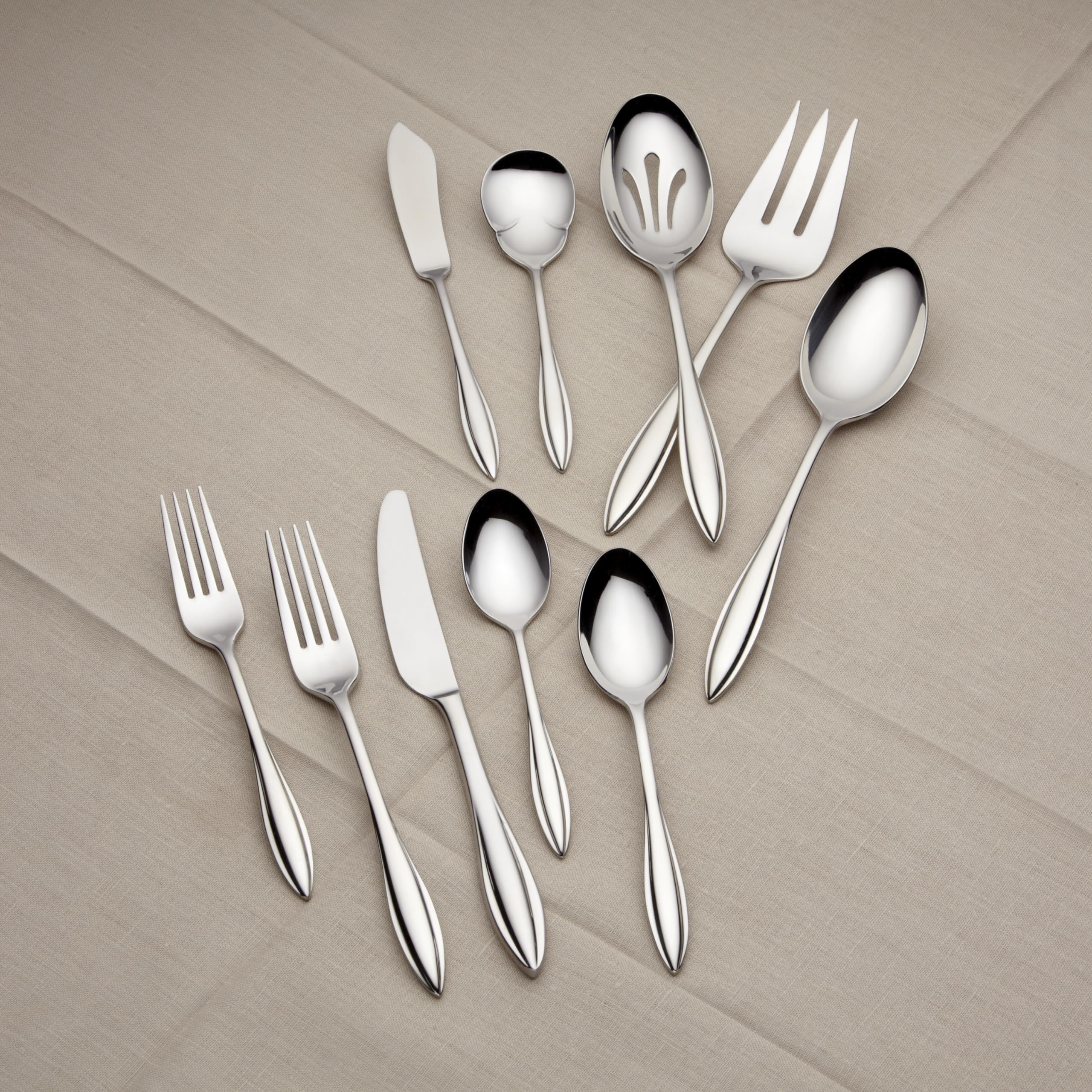 Lenoxsculpt 65 Piece Flatware Set Metallic Desertcart Cyprus