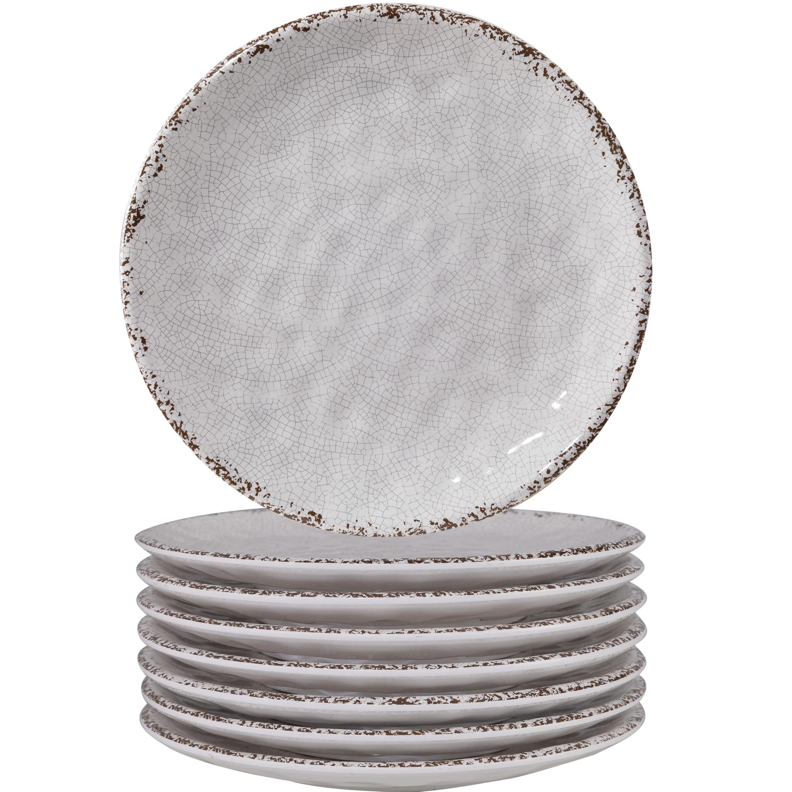 Farmhouse Melamina Antipasto Piatti, Set di 8, Piatti da dessert Crackle da 15,2 cm, Piatti da portata piccoli, Piatti per spuntini in fattoria, Piatti per feste Piatto da cucina, Piatto