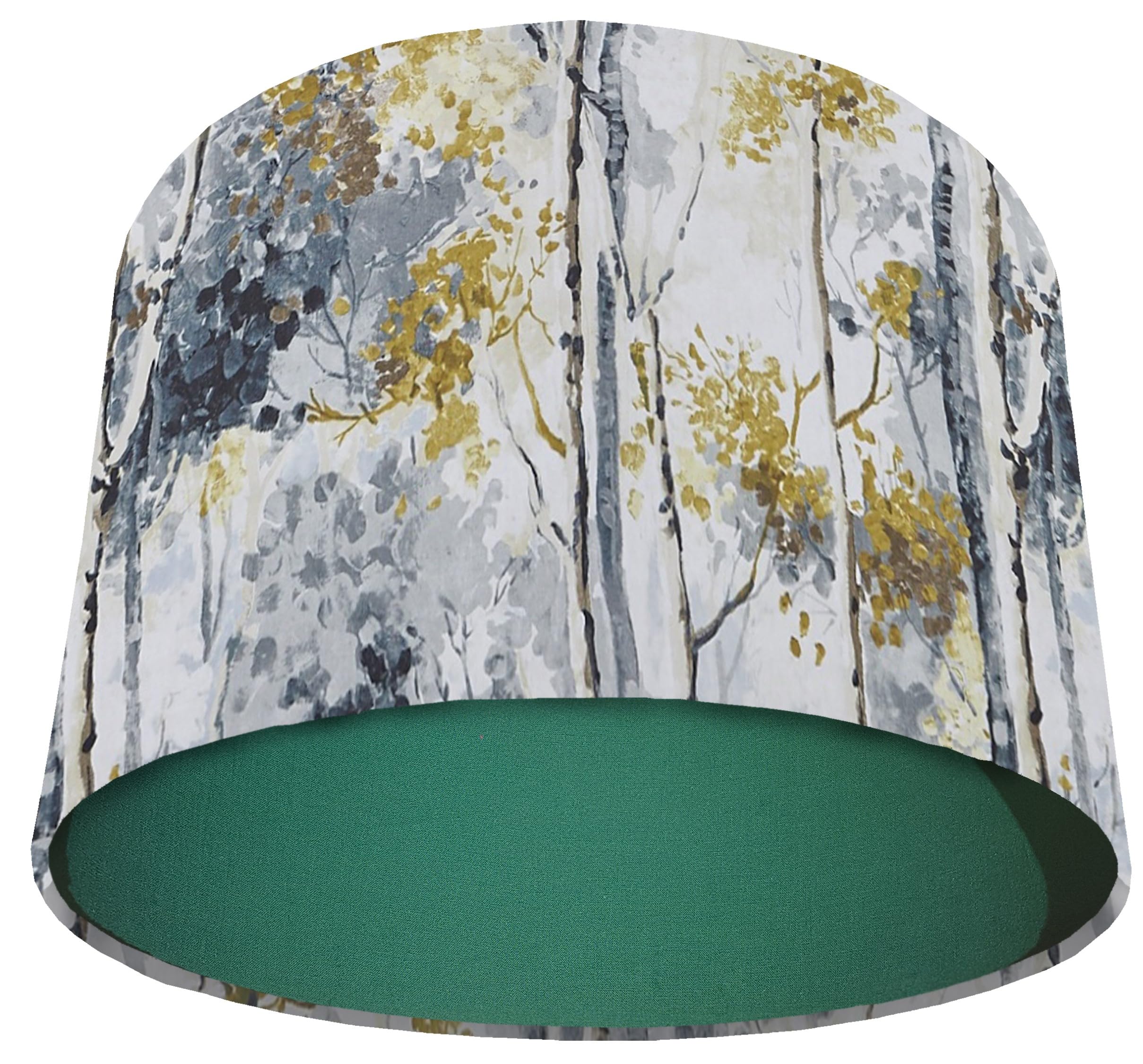 Silver Birch Lined Lampshade with Choice of Colour (Green)