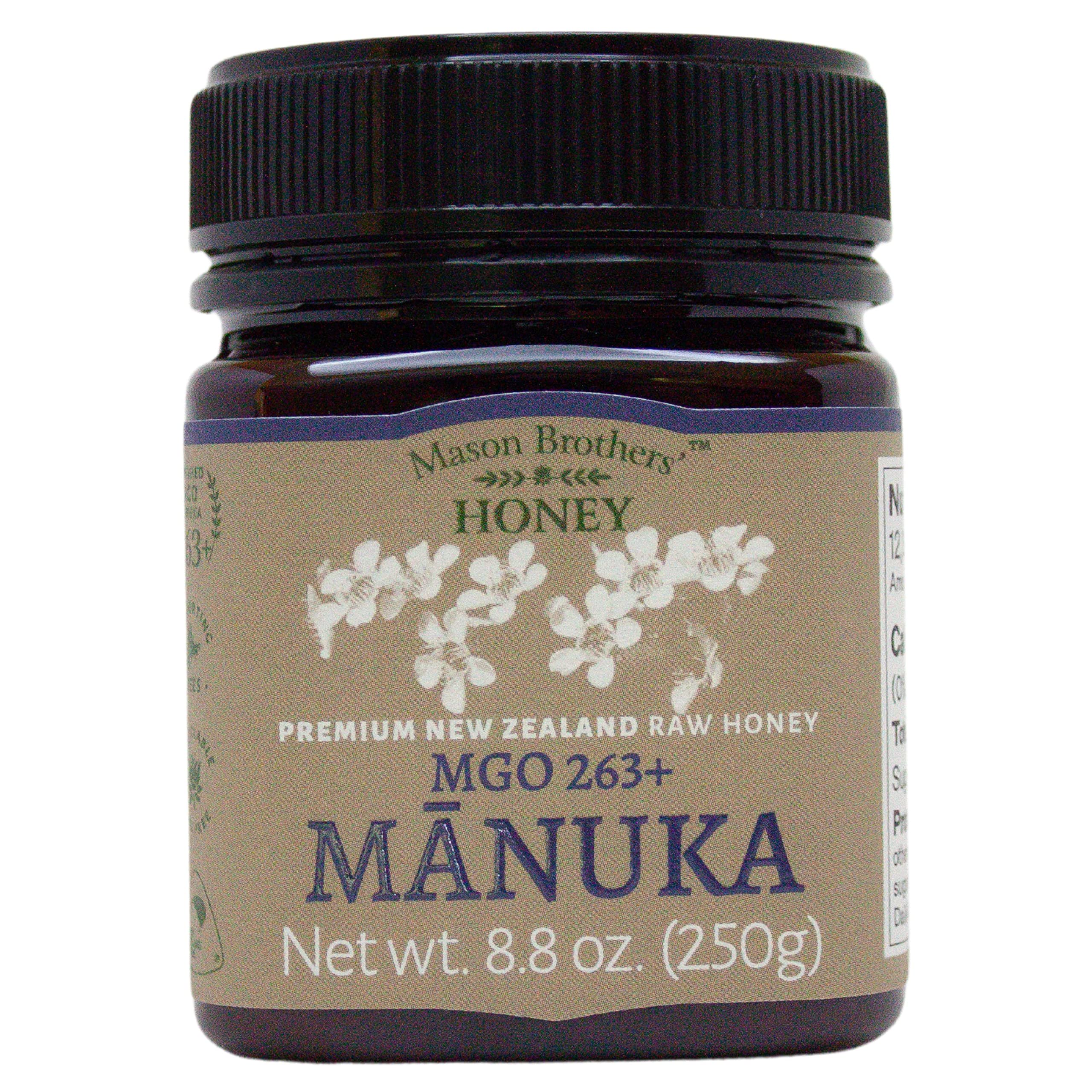 Mason Brothers’ Raw Manuka Honey MGO 263+ | 100% Pure, New Zealand Honey | Traceable | MGO Certified / 8.8oz