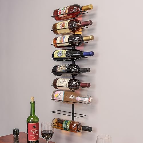 Miniatura 2 de Southern Homewares Nine Bottle Wine Display Estante de pared de almacenamiento simple ‎SH-10160 - Organización de cocina para vino o licores