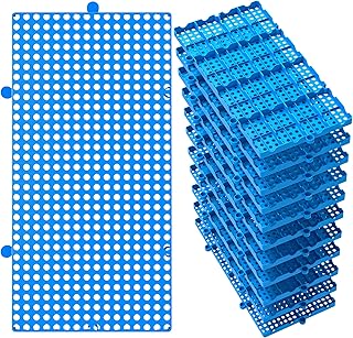 10 Packs Lightweight Plastic Pallets for Basement Storage, 23.6" x 11.8" x 1.18" Small Stage Platform for Garage, Attic Flooring-Blue