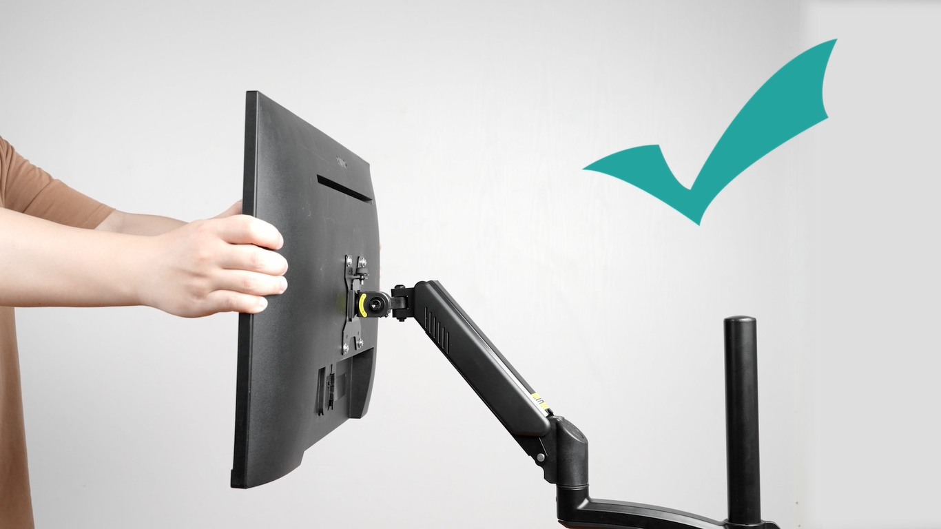 ELIVED Taller Monitor Stand Long Arms For 13-32 Inch Screens, Height Adjustable, VESA 75/100mm, Single Monitor Arm Desk Mount With Tilt Swivel