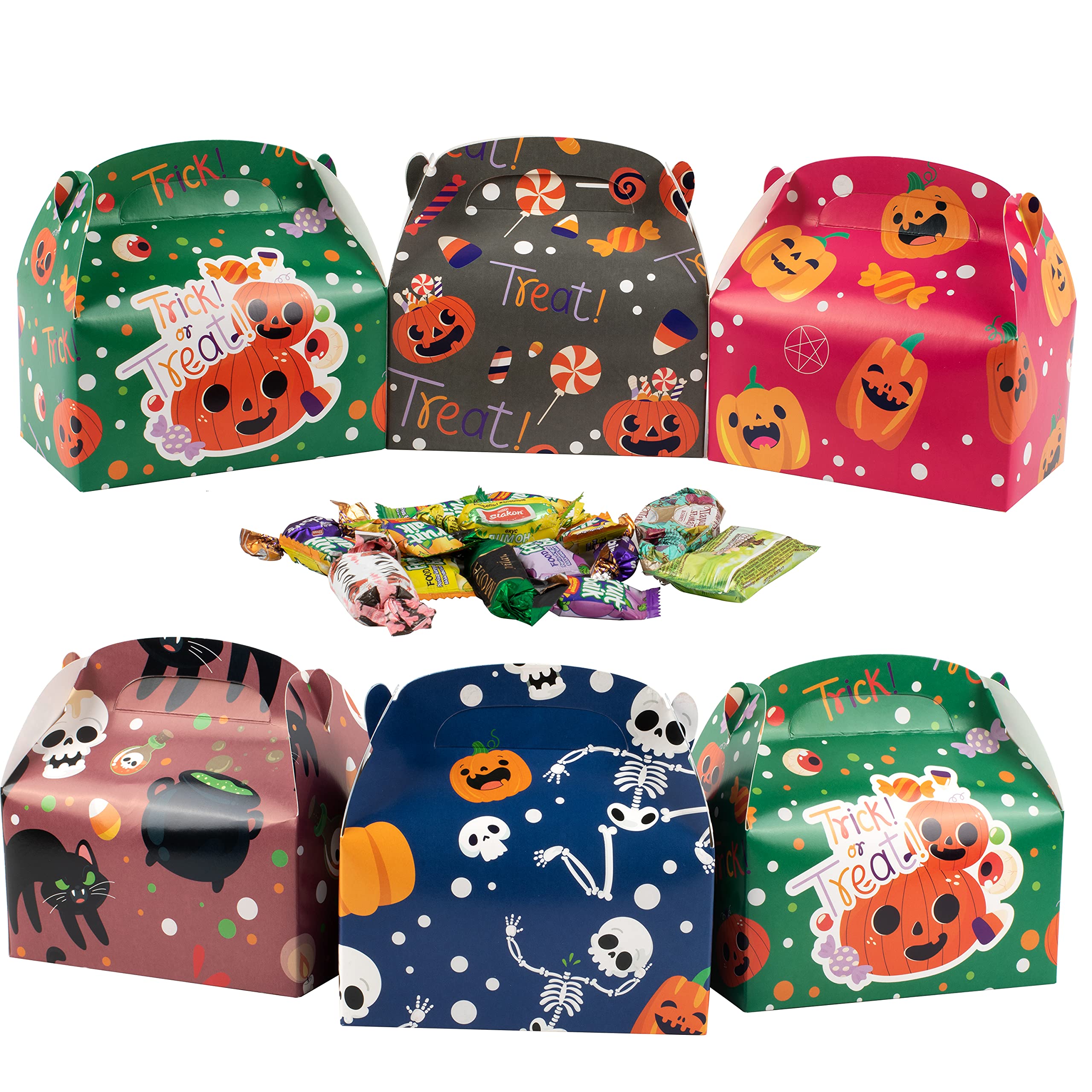 12pcs Pink Halloween Treat Boxes,Trick Or Treat Candy Boxes,Halloween Party Favors