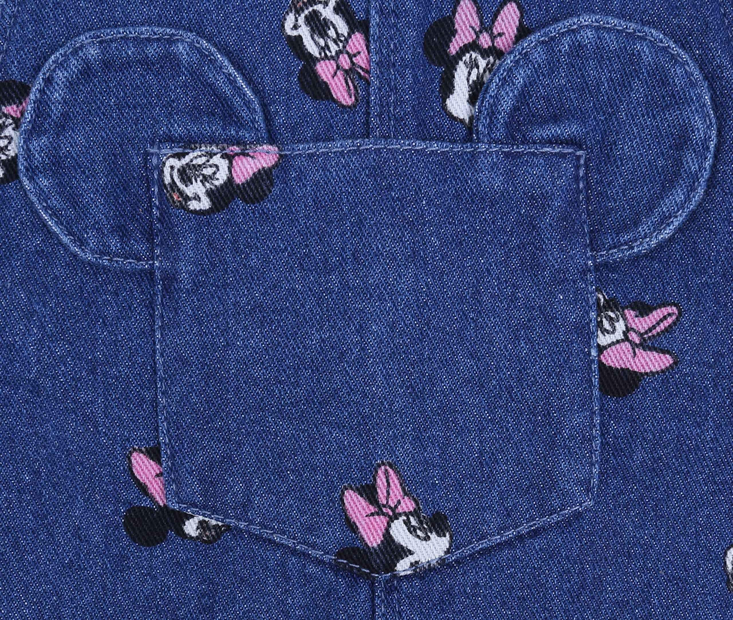 Jeans-Latzkleid + gestreiftes T-Shirt 6-9 Monate