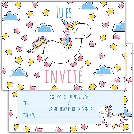 12 Cartes D Invitation Amusantes Pour Enfants Dans Un Set Pour Fetes D Anniversaire D Enfants