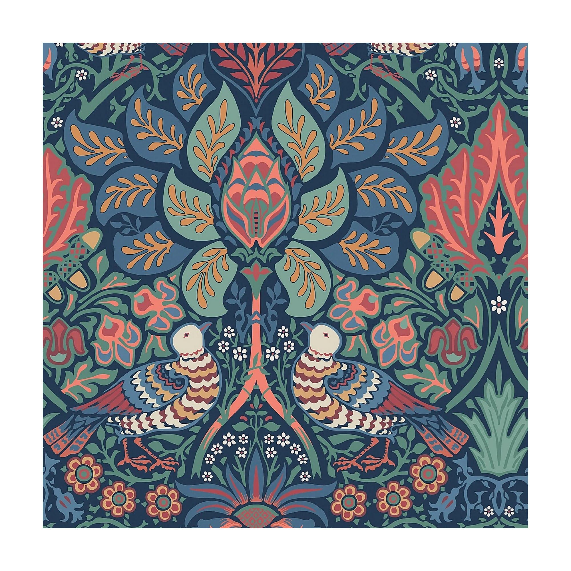 William Morris at Home Dove & Rose Midsummer Wallpaper | Paste the Wall | Blue Animals | Eco-Friendly