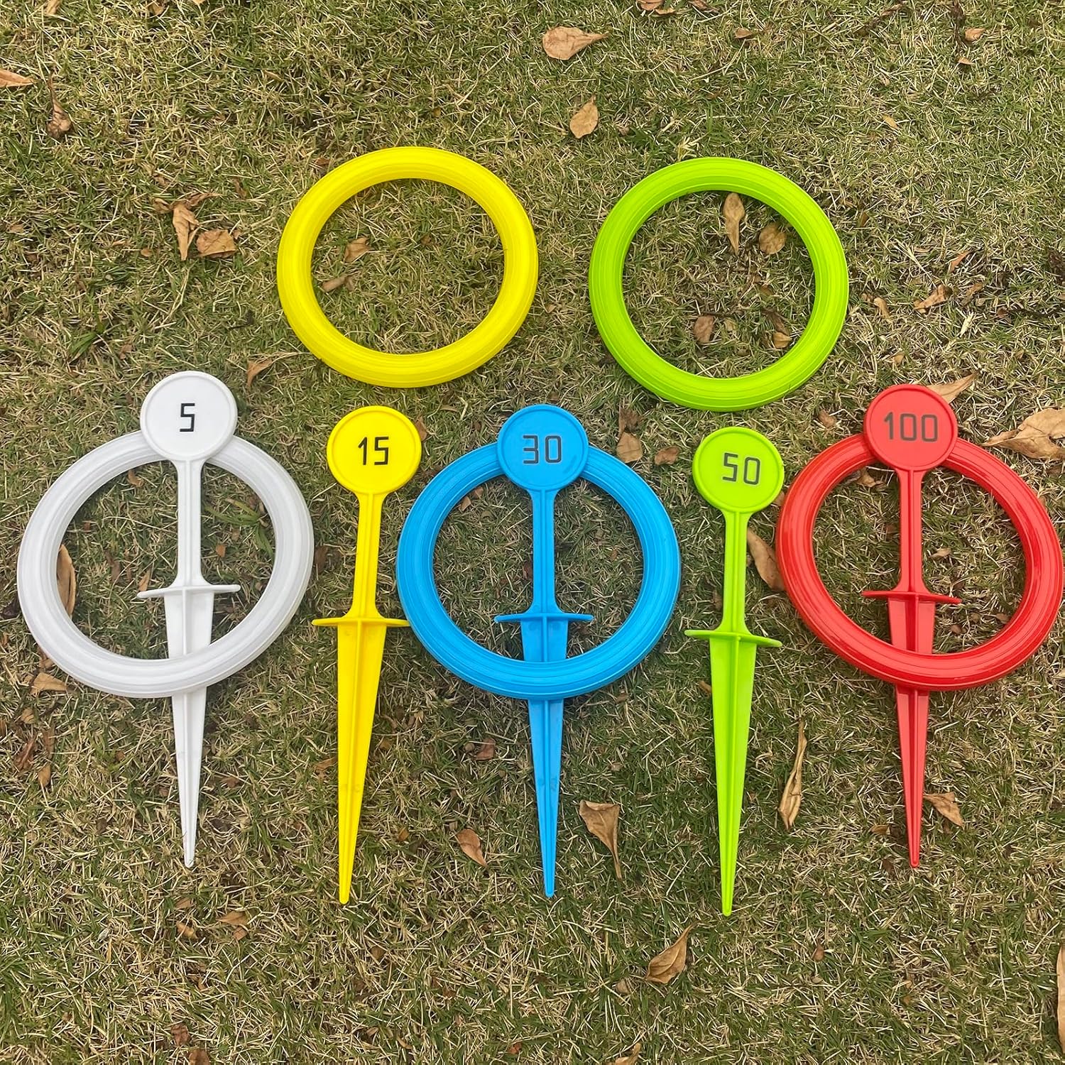 Fun Outdoor Sports Game Set - Rainbow Throwing Rings for Beach, Garden, Lawn & Backyard Christmas, Halloween, Thanksgiving Gifts. image 9 of 9 B0D6NKY77M