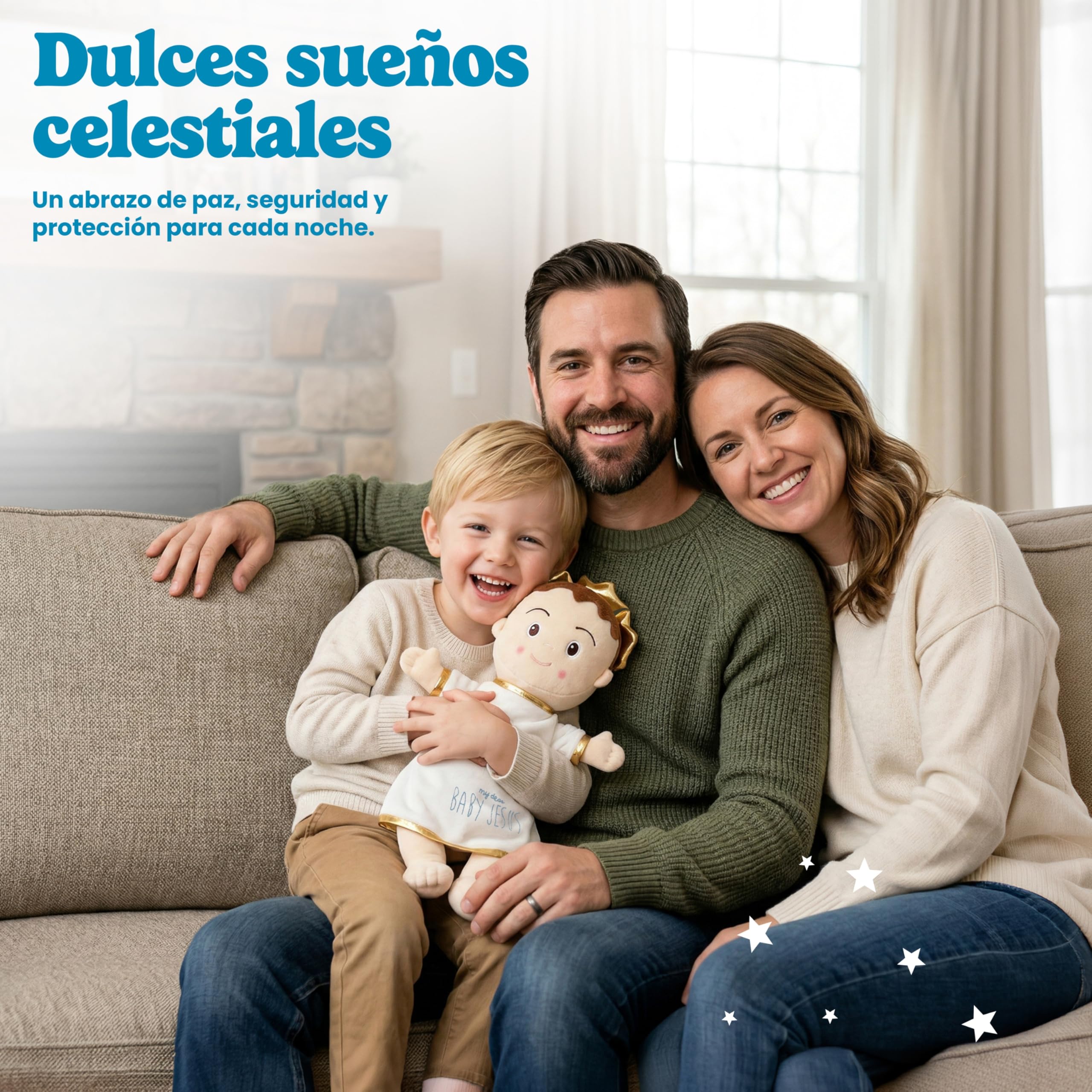 Peluche Niño Jesús 40 cm para Bebé y Niños, Suave y Achuchable para Dormir Rezar y Jugar, Regalo Original Bautizo Nacimiento Navidad, Hipoalergénico Fabricado en España