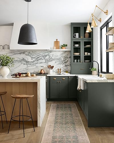 Miniatura 3 de Loloi Angela Rose x Loloi Aubrey Collection AUB-02 - Alfombra redonda de 5 pies x 5 pies, color aguamarinaarena