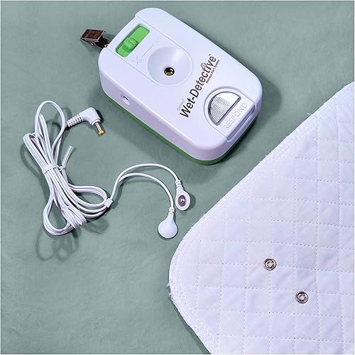 Wet Detective Kit de enuresis para la cama, sistema de alarma para incontinencia y enuresis de la cama, incluye 2 almohadillas de sensor