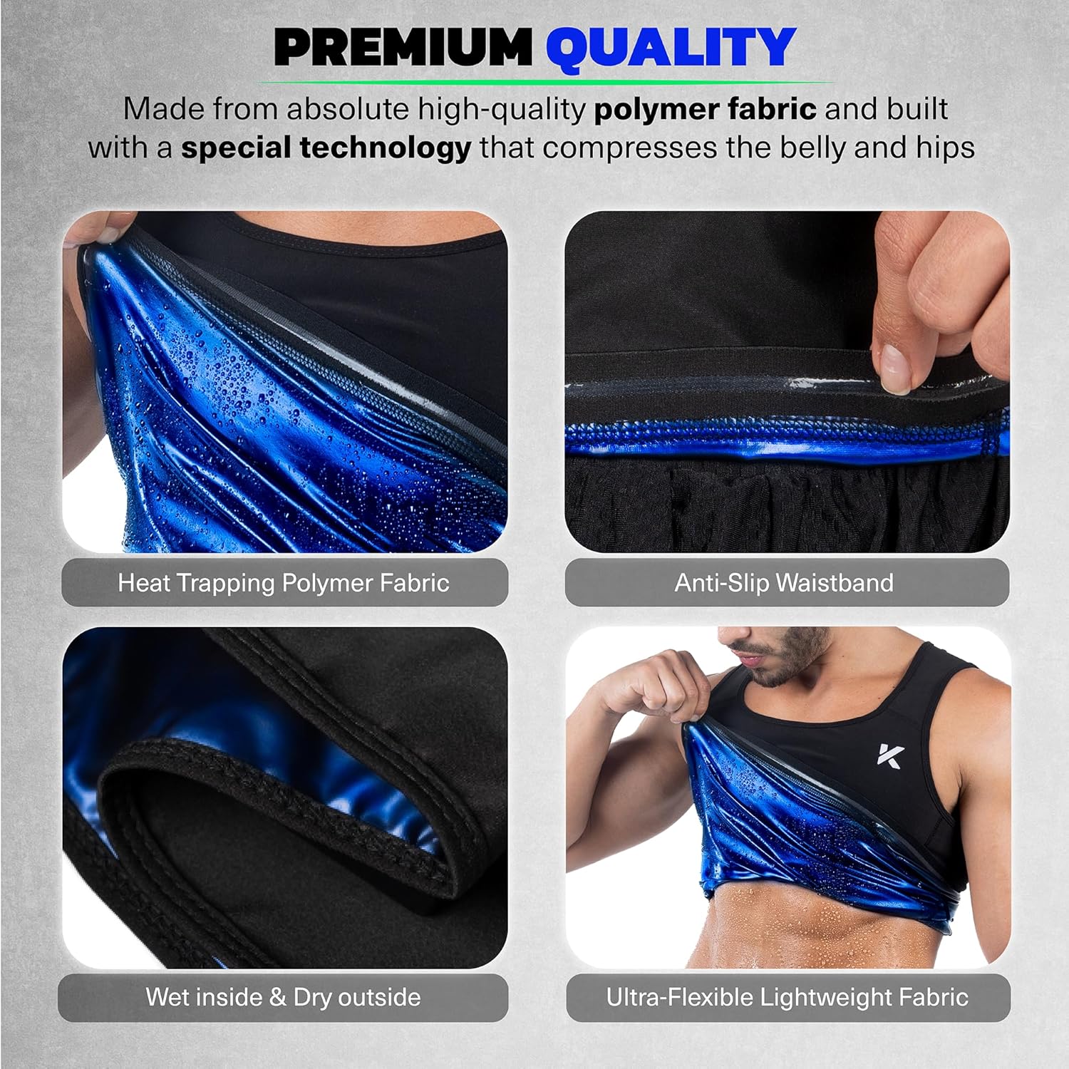 Kewlioo Men's Heat Trapping Pullover Sweat Enhancing Vest - Sauna Suit Shirt Compression Vest Shapewear Top for Gym Exercise - Image 5