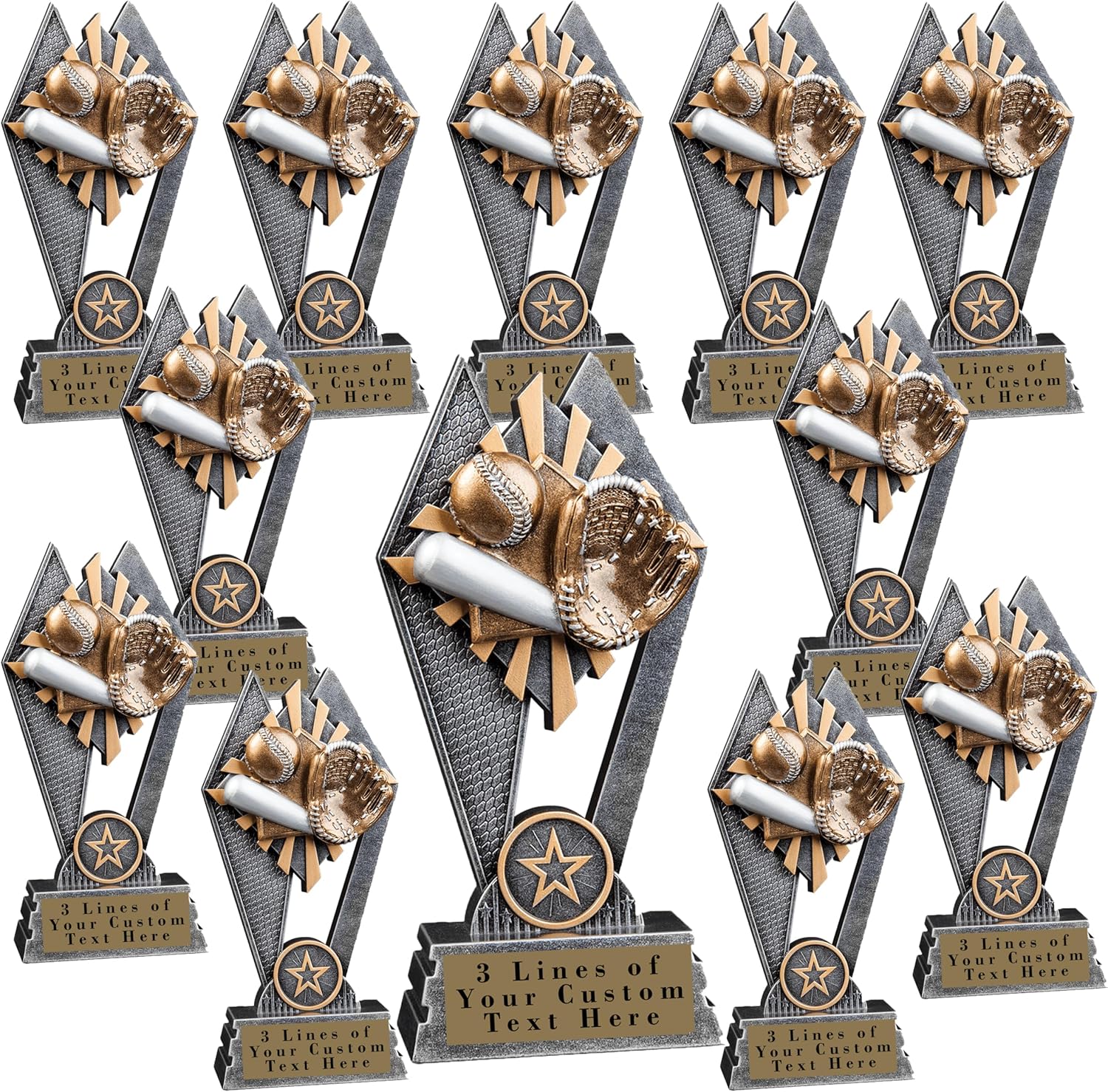 Express Medals Various Sport Styles of 7 Inch Sun Ray Style Award Trophy Cups Trophies Prize Gift Champion Winner 1st Place