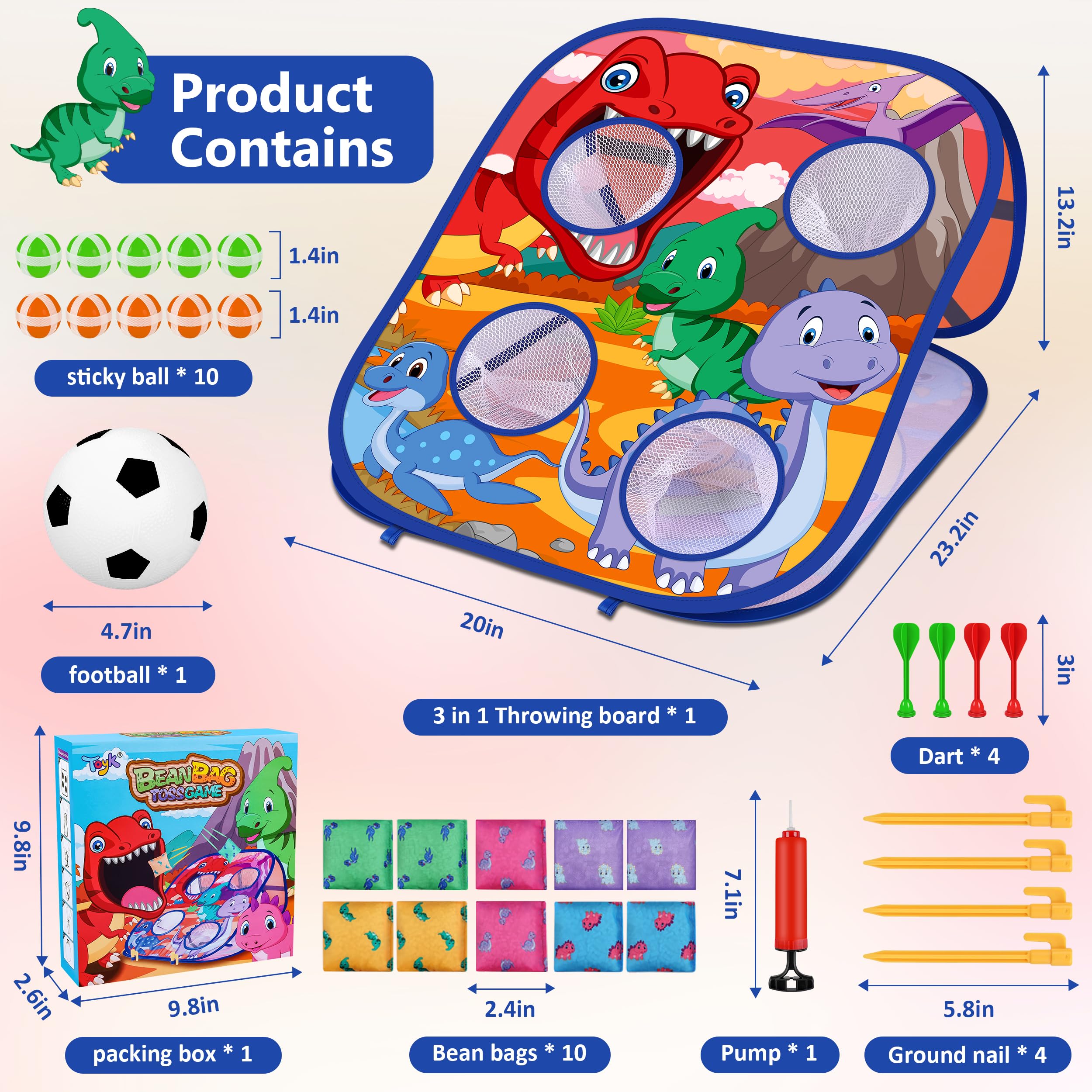 Animal Bean Bag Toss Game Toy Outdoor Toss Game, Family Party Party Supplies for Kids, Gift for Boys Birthday or Christmas for Toddlers Ages 3 4 5 6 Year Old