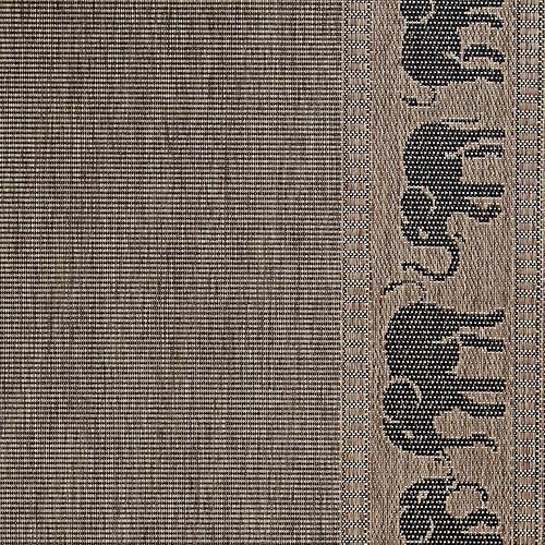 Miniatura 7 de Couristan Recife Elephant - Alfombra de área para interiores y exteriores, 7 pies 6 pulgadas, color cacao negro